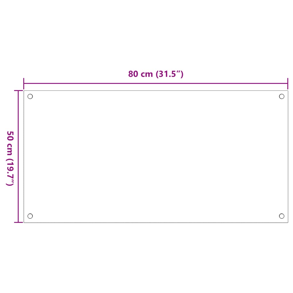 Paraschizzi per Cucina 2 pz Bianchi 80x50 cm in Vetro Temperato - homemem39