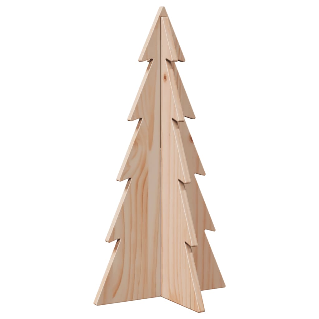 Albero di Natale Decorativo in Legno 59,5cm Legno Massello Pino - homemem39