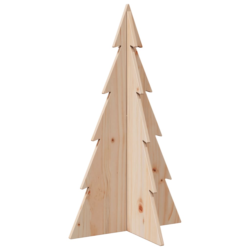 Albero di Natale Decorativo in Legno 80 cm Legno Massello Pino - homemem39