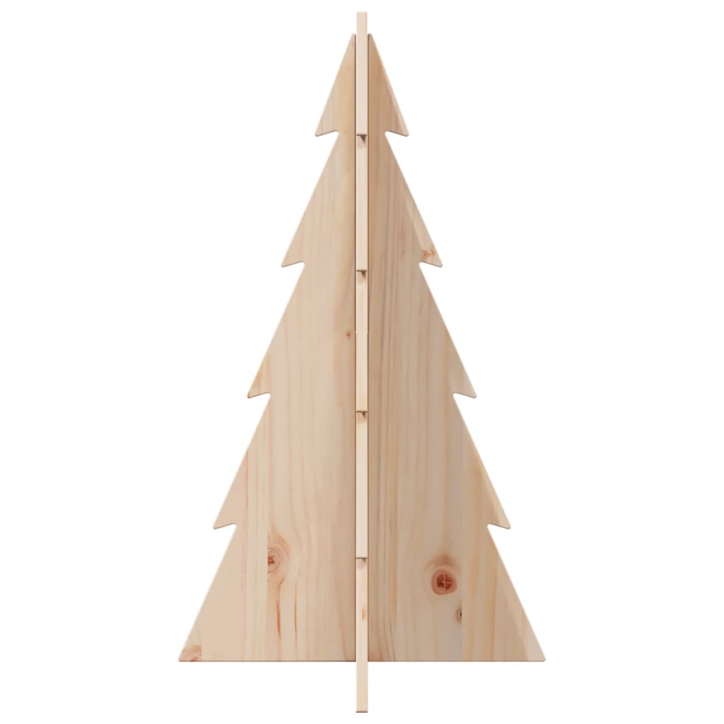 Albero di Natale Decorativo in Legno 80 cm Legno Massello Pino - homemem39