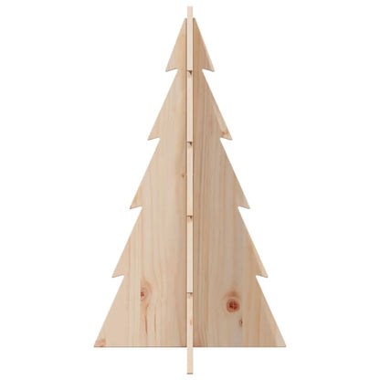 Albero di Natale Decorativo in Legno 80 cm Legno Massello Pino