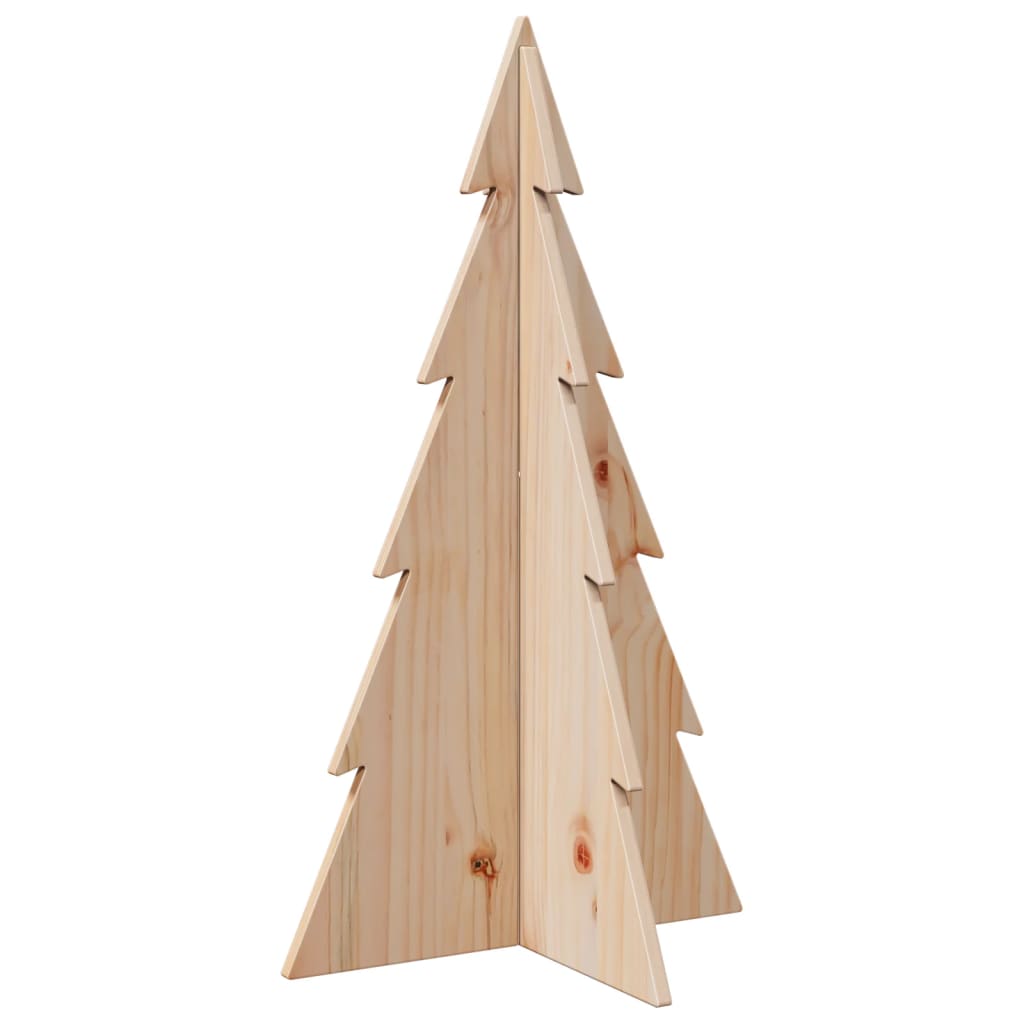 Albero di Natale Decorativo in Legno 80 cm Legno Massello Pino - homemem39