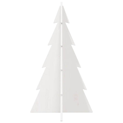 Albero di Natale Decorativo Bianco 80 cm Legno Massello di Pino - homemem39