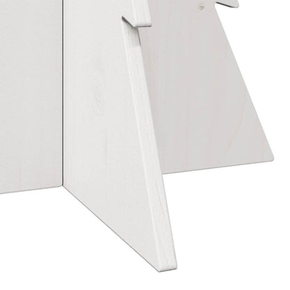 Albero di Natale Decorativo Bianco 80 cm Legno Massello di Pino - homemem39