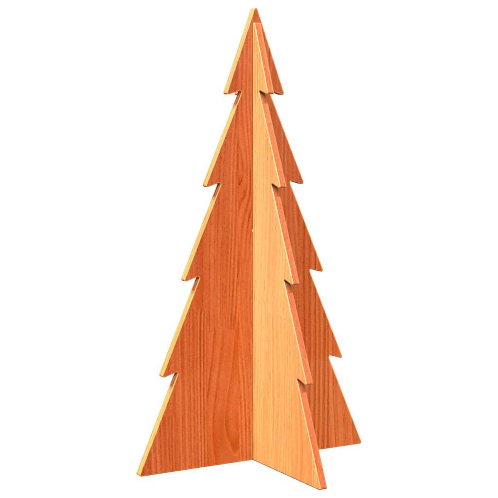 Albero di Natale Marrone Cera 80 cm in Legno Massello di Pino - homemem39