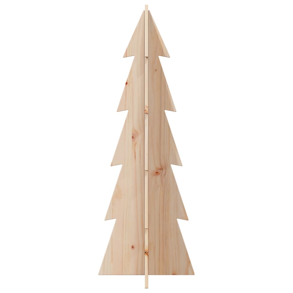 Albero di Natale Decorativo in Legno 112 cm Legno Massello Pino - homemem39