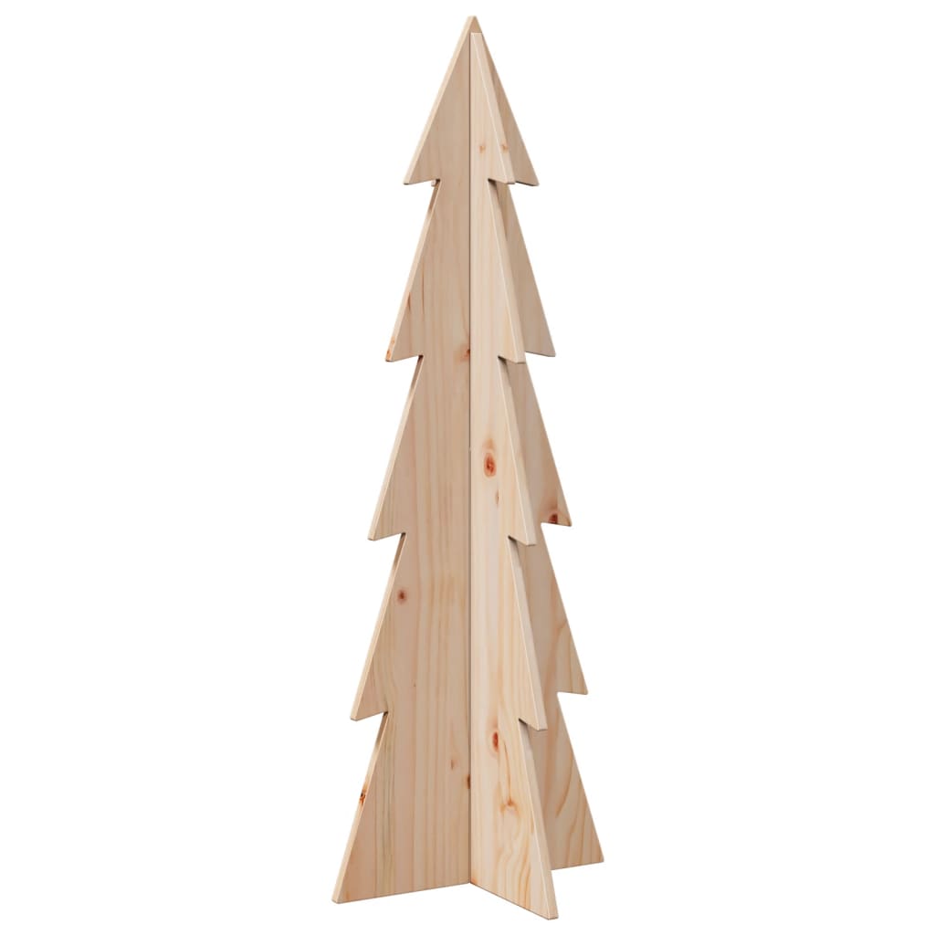 Albero di Natale Decorativo in Legno 112 cm Legno Massello Pino - homemem39