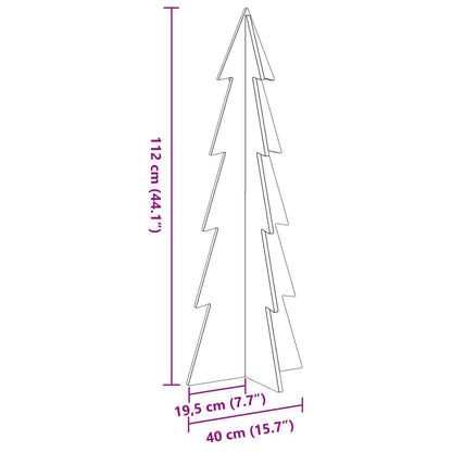 Albero di Natale Decorativo in Legno 112 cm Legno Massello Pino - homemem39