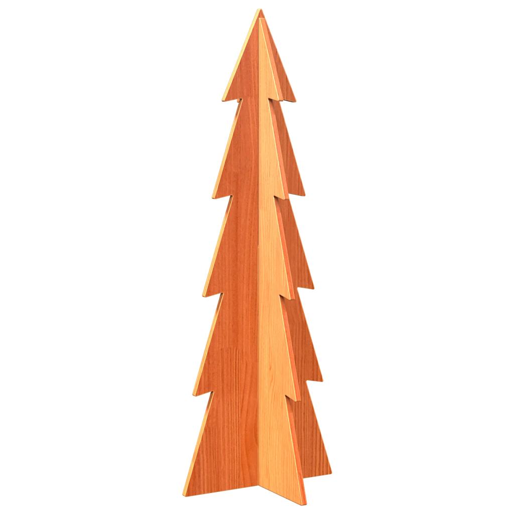 Albero di Natale Marrone Cera 112 cm in Legno Massello di Pino - homemem39