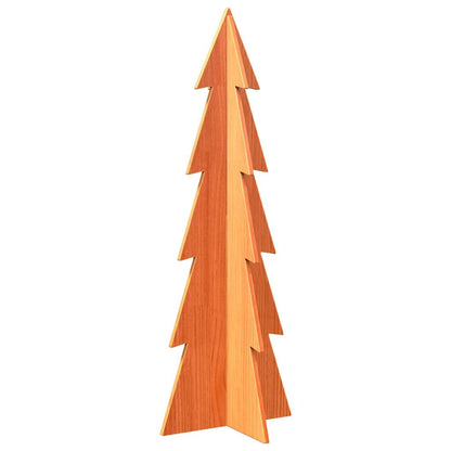 Albero di Natale Marrone Cera 112 cm in Legno Massello di Pino - homemem39