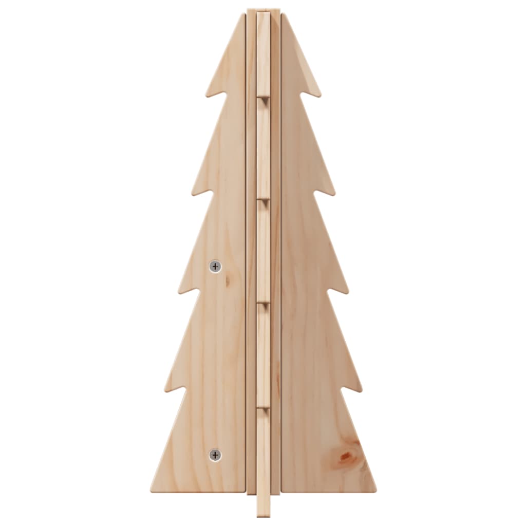 Albero di Natale Decorativo in Legno 49 cm Legno Massello Pino