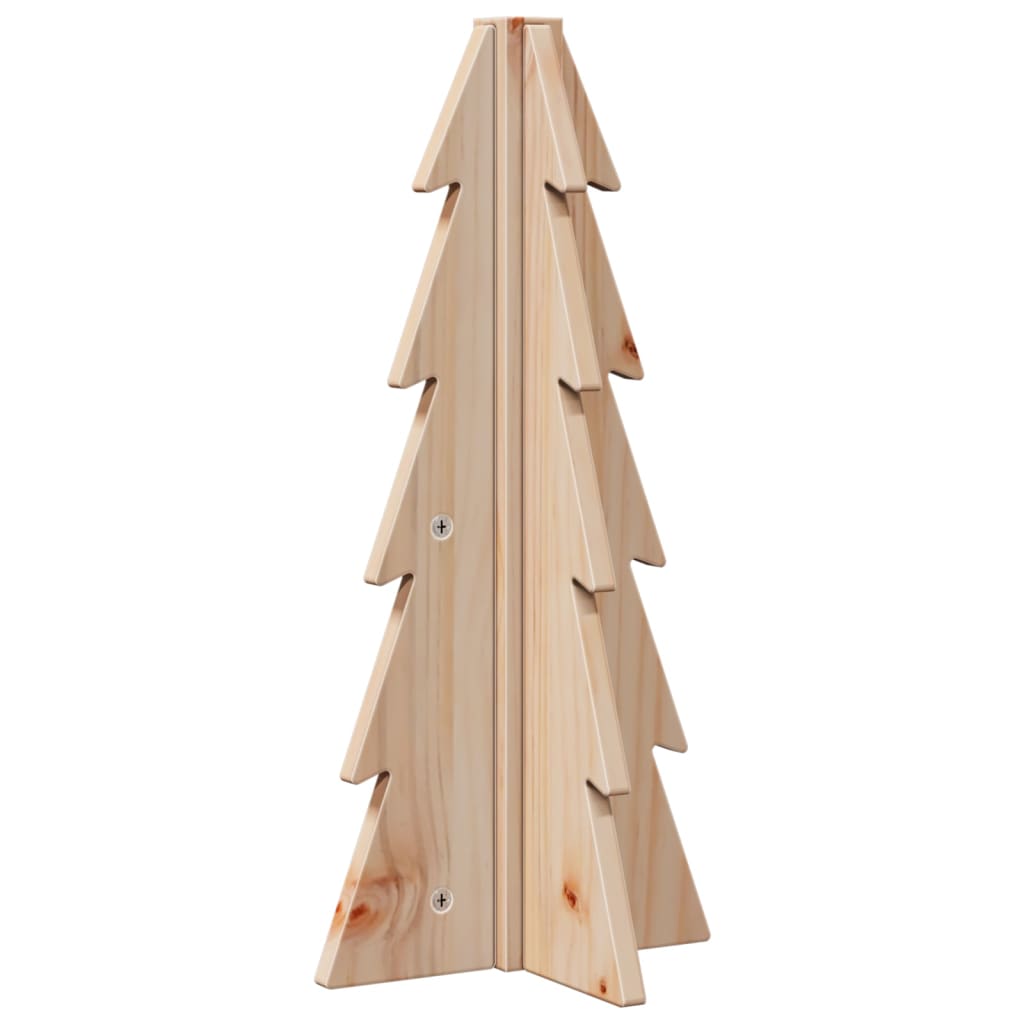 Albero di Natale Decorativo in Legno 49 cm Legno Massello Pino