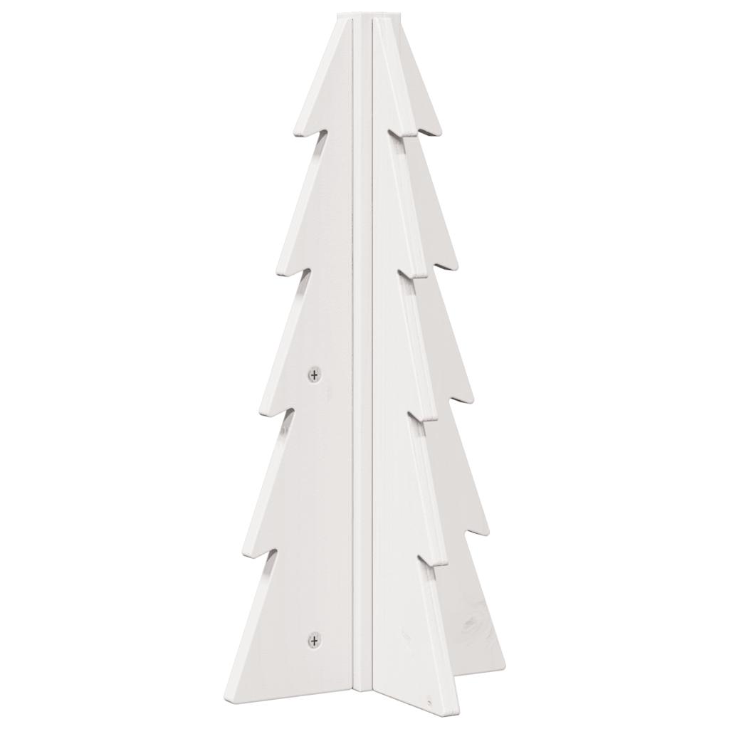 Albero di Natale Decorativo Bianco 49 cm Legno Massello di Pino - homemem39