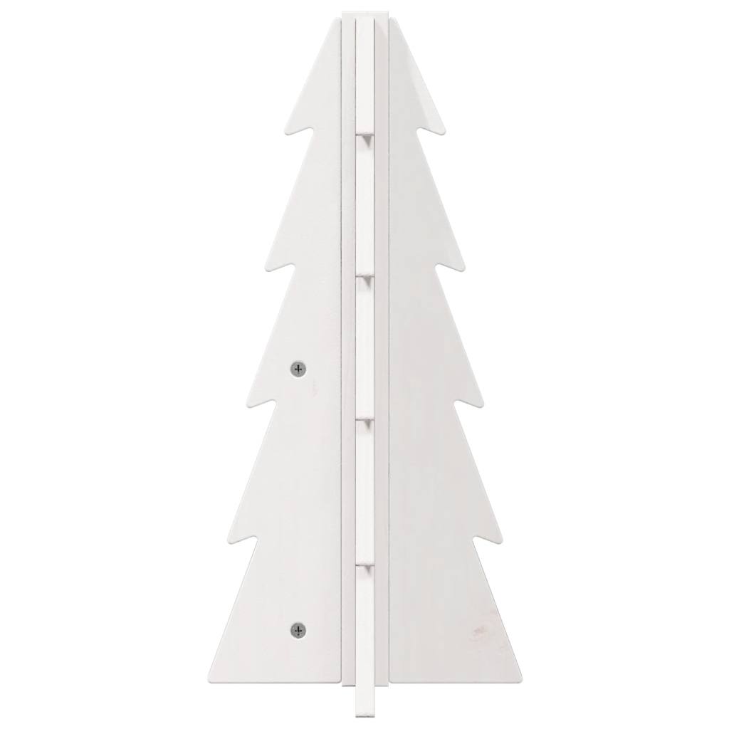 Albero di Natale Decorativo Bianco 49 cm Legno Massello di Pino - homemem39