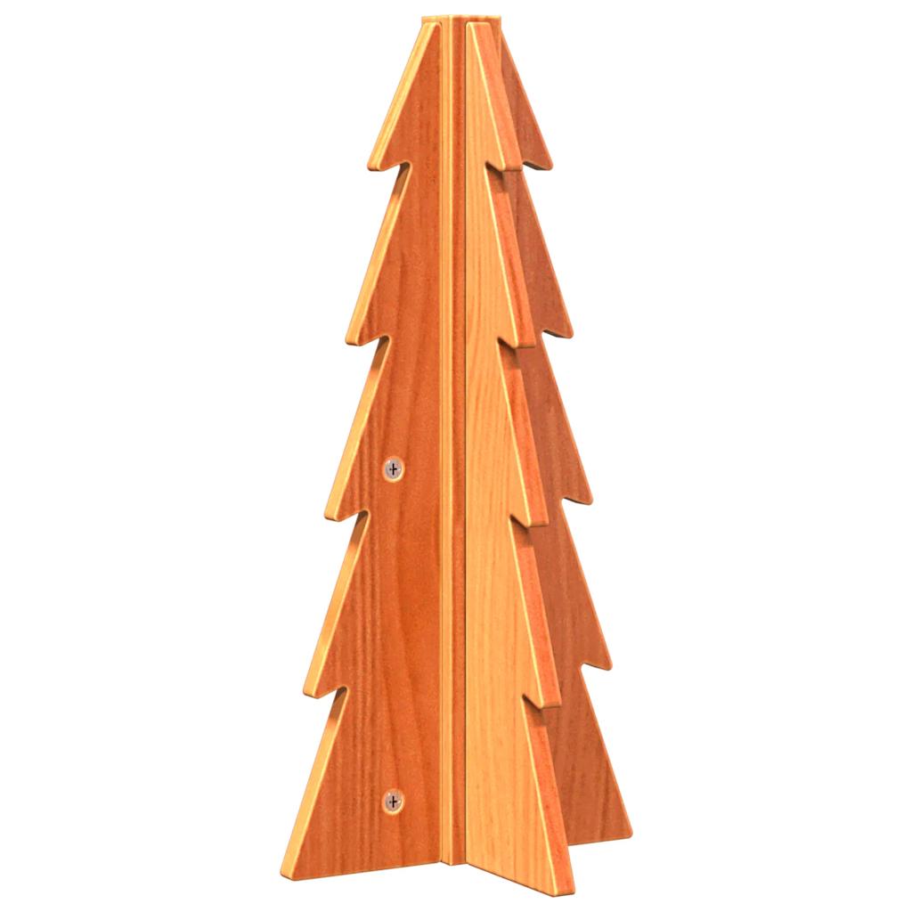 Albero di Natale Marrone Cera 49 cm in Legno Massello di Pino - homemem39