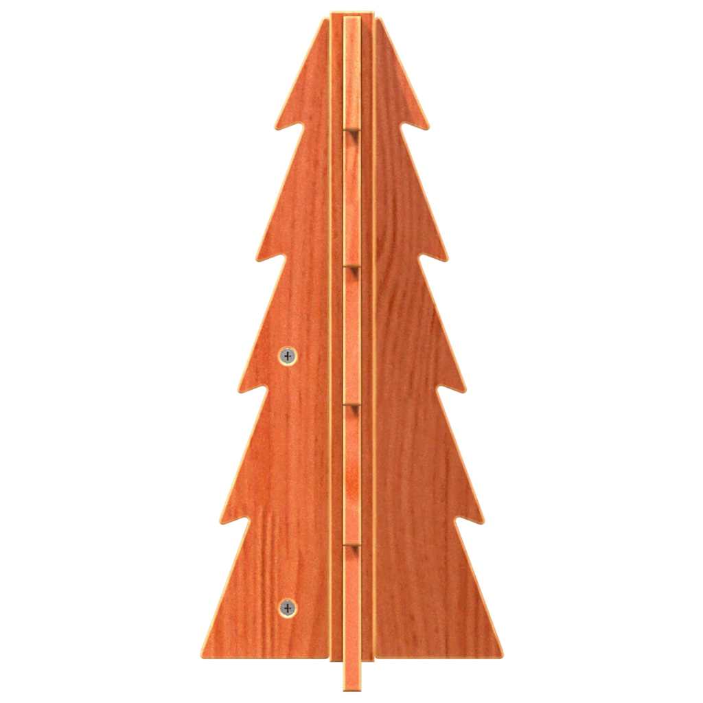 Albero di Natale Marrone Cera 49 cm in Legno Massello di Pino