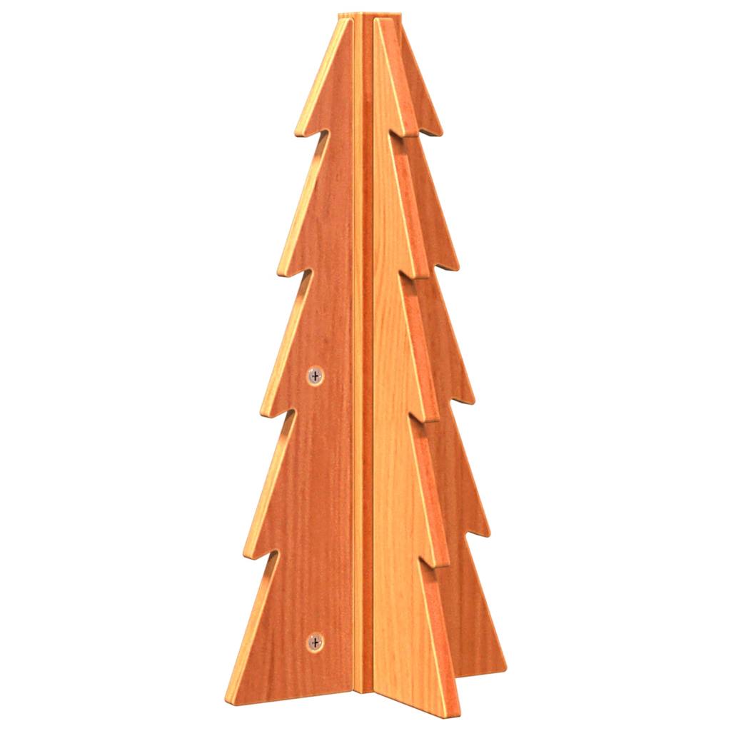 Albero di Natale Marrone Cera 49 cm in Legno Massello di Pino - homemem39