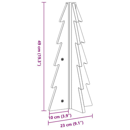 Albero di Natale Marrone Cera 49 cm in Legno Massello di Pino - homemem39