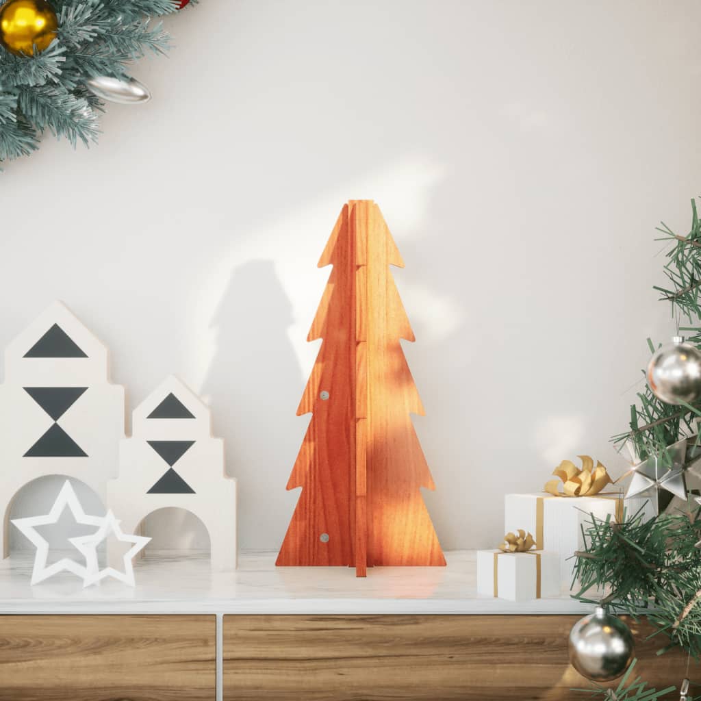 Albero di Natale Marrone Cera 49 cm in Legno Massello di Pino - homemem39