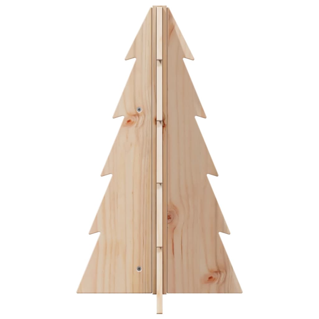 Albero di Natale Decorativo in Legno 69,5cm Legno Massello Pino - homemem39