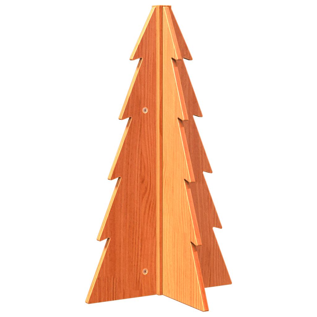 Albero di Natale Marrone Cera 69,5 cm in Legno Massello di Pino