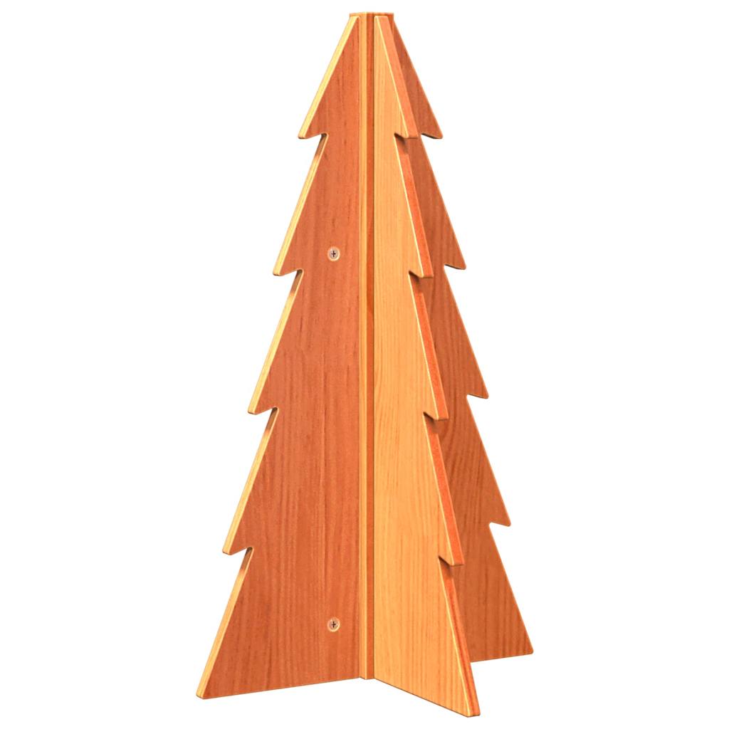 Albero di Natale Marrone Cera 69,5 cm in Legno Massello di Pino