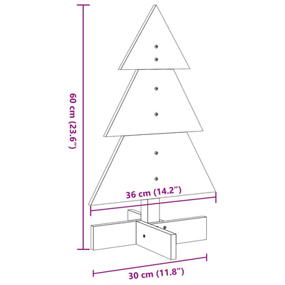 Albero di Natale Decorativo in Legno 60 cm Legno Massello Pino - homemem39