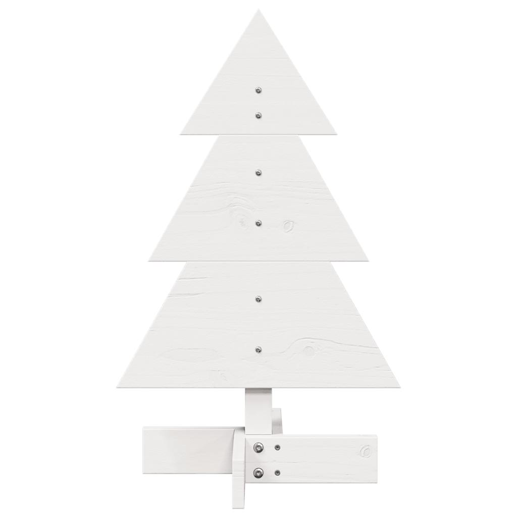 Albero di Natale Decorativo Bianco 60 cm Legno Massello di Pino - homemem39