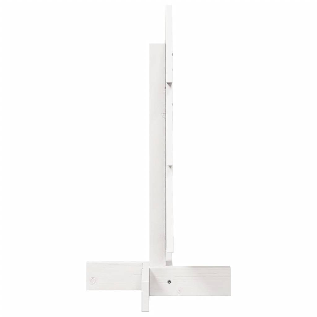 Albero di Natale Decorativo Bianco 60 cm Legno Massello di Pino - homemem39