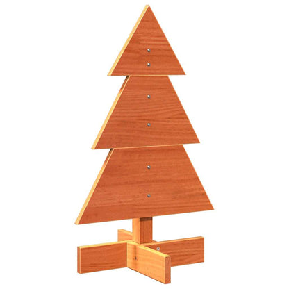 Albero di Natale Marrone Cera 60 cm in Legno Massello di Pino