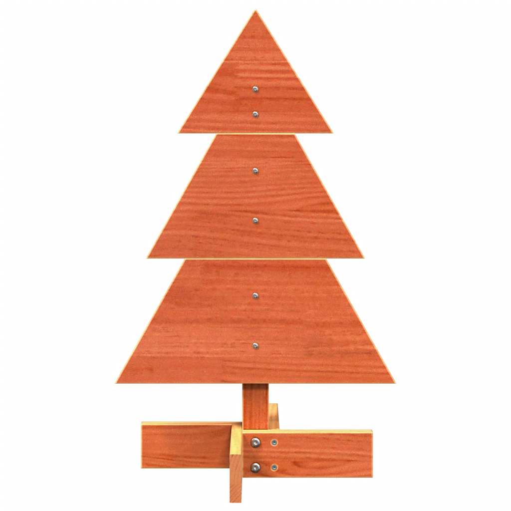 Albero di Natale Marrone Cera 60 cm in Legno Massello di Pino - homemem39