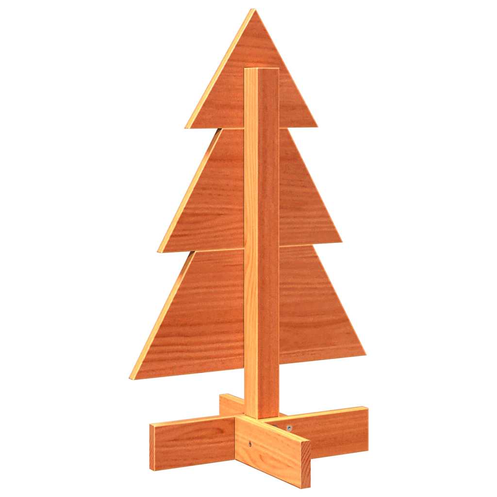 Albero di Natale Marrone Cera 60 cm in Legno Massello di Pino