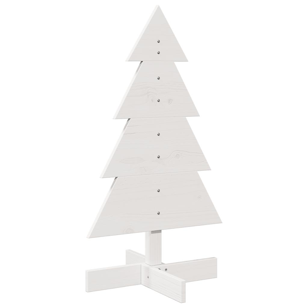 Albero di Natale Decorativo Bianco 80 cm Legno Massello di Pino - homemem39