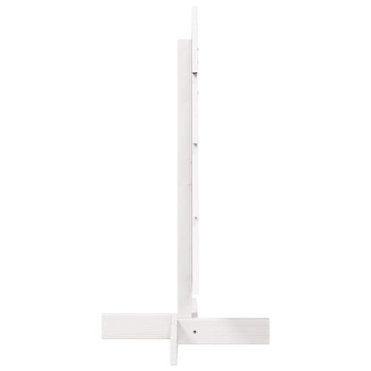 Albero di Natale Decorativo Bianco 80 cm Legno Massello di Pino