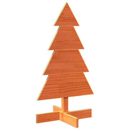 Albero di Natale Marrone Cera 80 cm in Legno Massello di Pino - homemem39