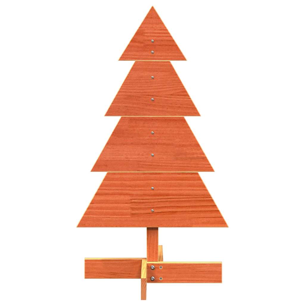 Albero di Natale Marrone Cera 80 cm in Legno Massello di Pino - homemem39