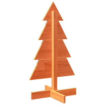 Albero di Natale Marrone Cera 80 cm in Legno Massello di Pino