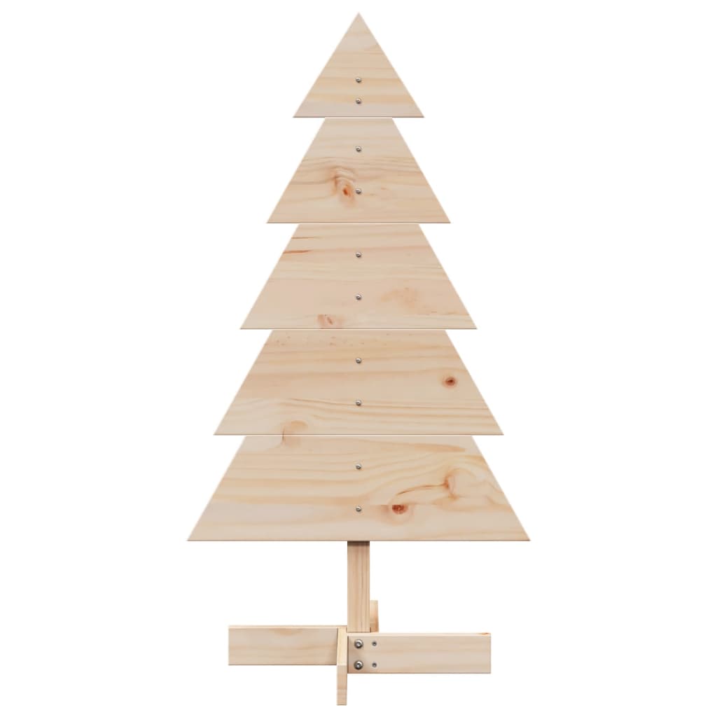 Albero di Natale Decorativo in Legno 100 cm Legno Massello Pino - homemem39