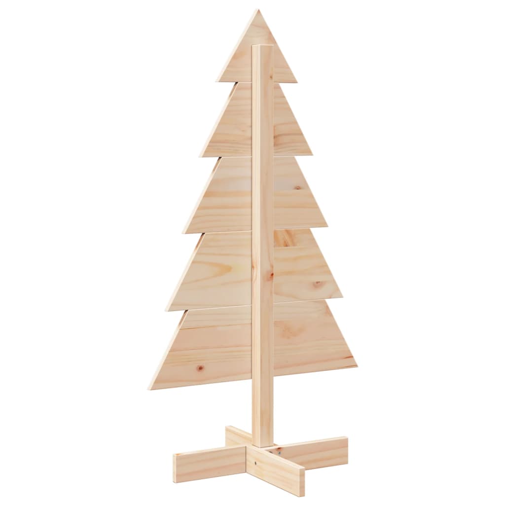 Albero di Natale Decorativo in Legno 100 cm Legno Massello Pino - homemem39