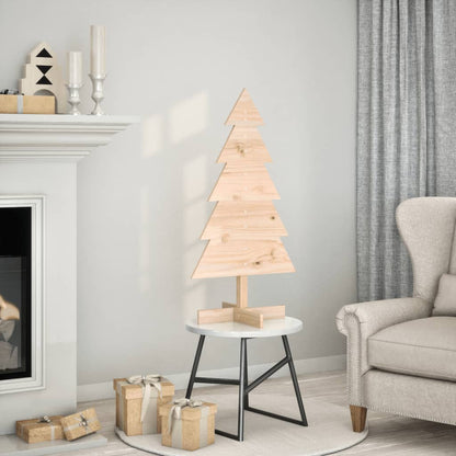 Albero di Natale Decorativo in Legno 100 cm Legno Massello Pino - homemem39