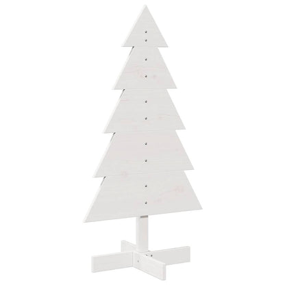 Albero di Natale Decorativo Bianco 100 cm in Legno di Pino - homemem39