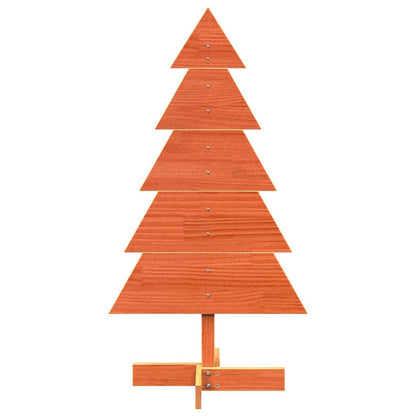 Albero di Natale Marrone Cera 100 cm in Legno Massello di Pino