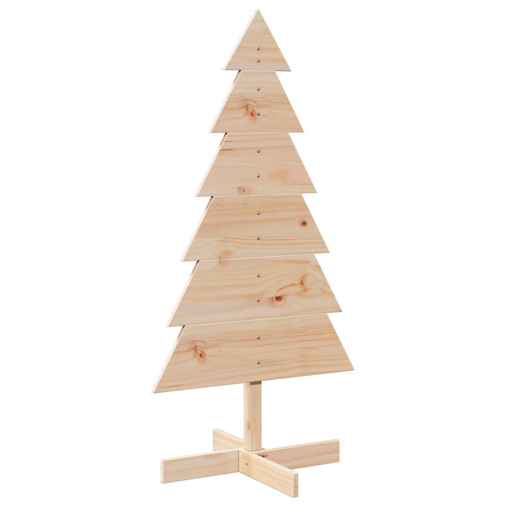 Albero di Natale Decorativo in Legno 120 cm Legno Massello Pino - homemem39