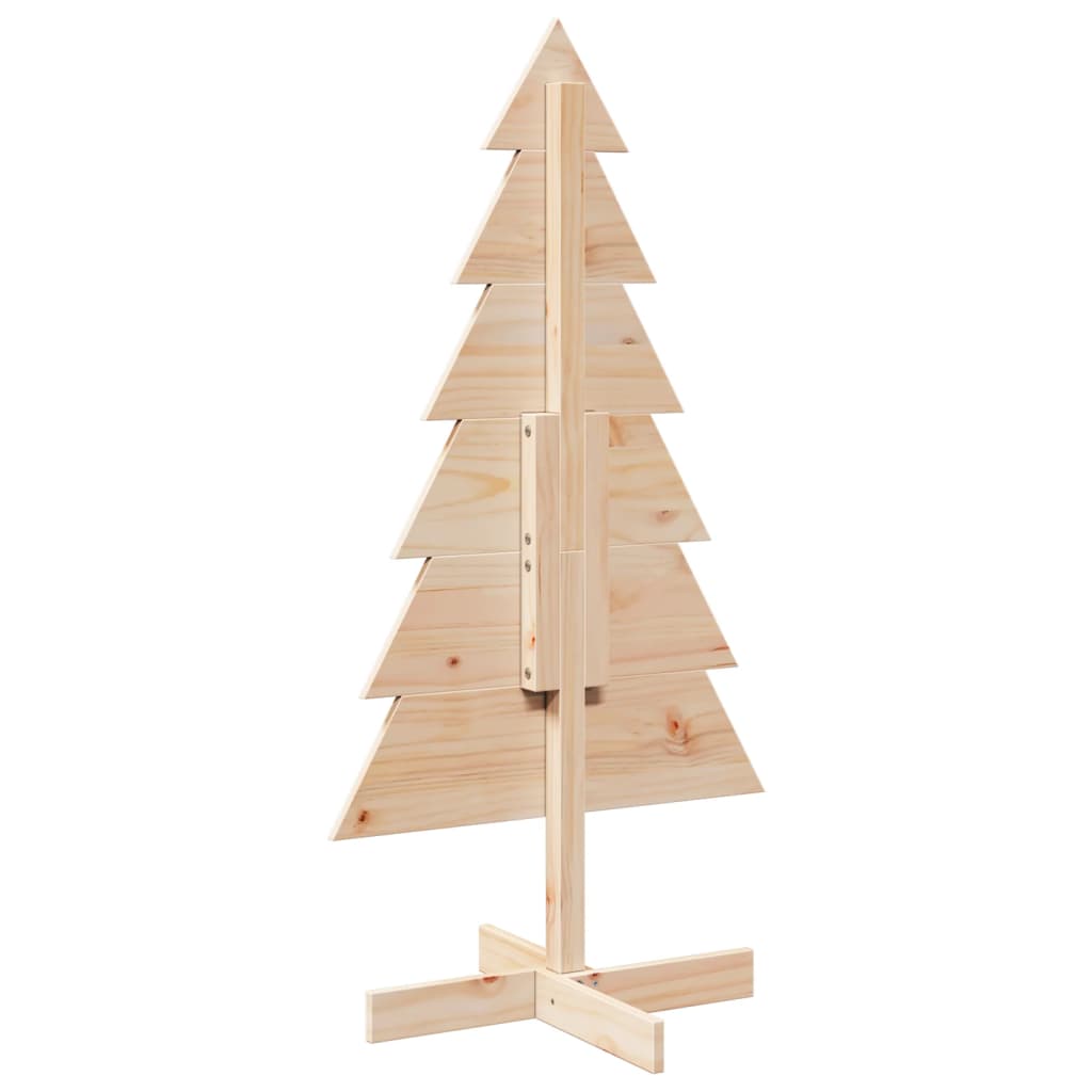 Albero di Natale Decorativo in Legno 120 cm Legno Massello Pino - homemem39