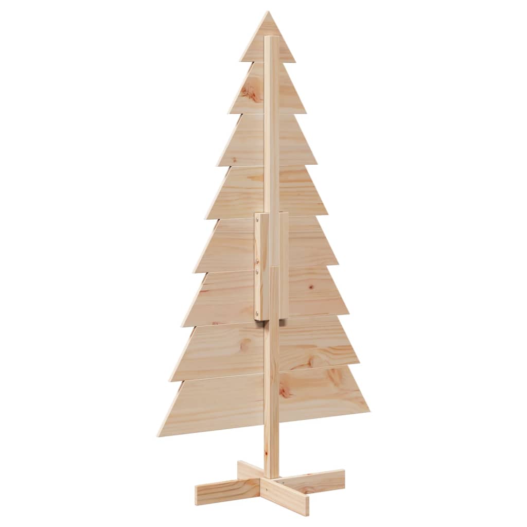 Albero di Natale Decorativo in Legno 150 cm Legno Massello Pino