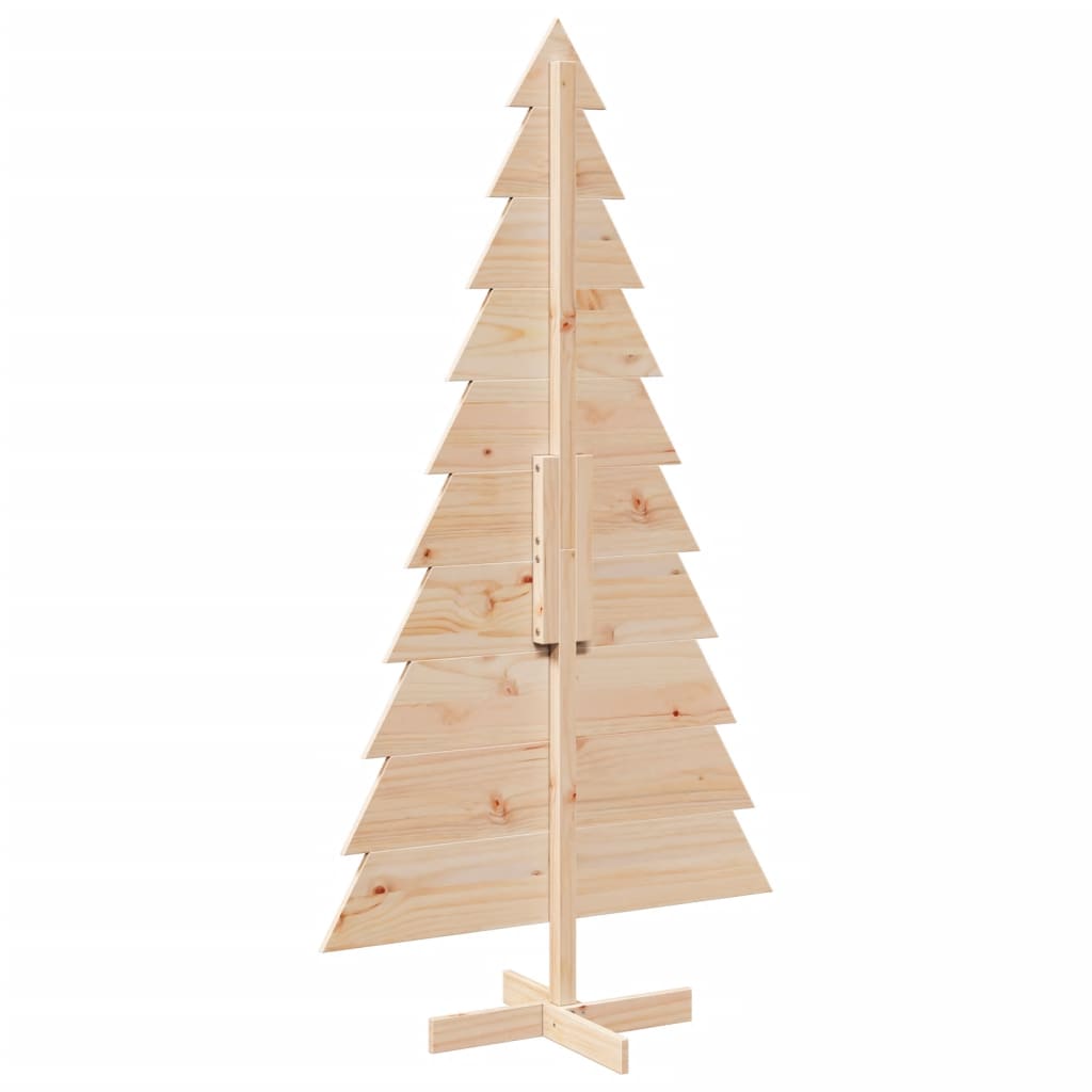 Albero di Natale Decorativo in Legno 180 cm Legno Massello Pino