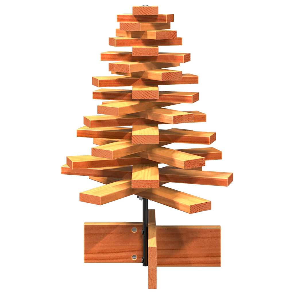 Albero di Natale Marrone Cera 60 cm in Legno Massello di Pino