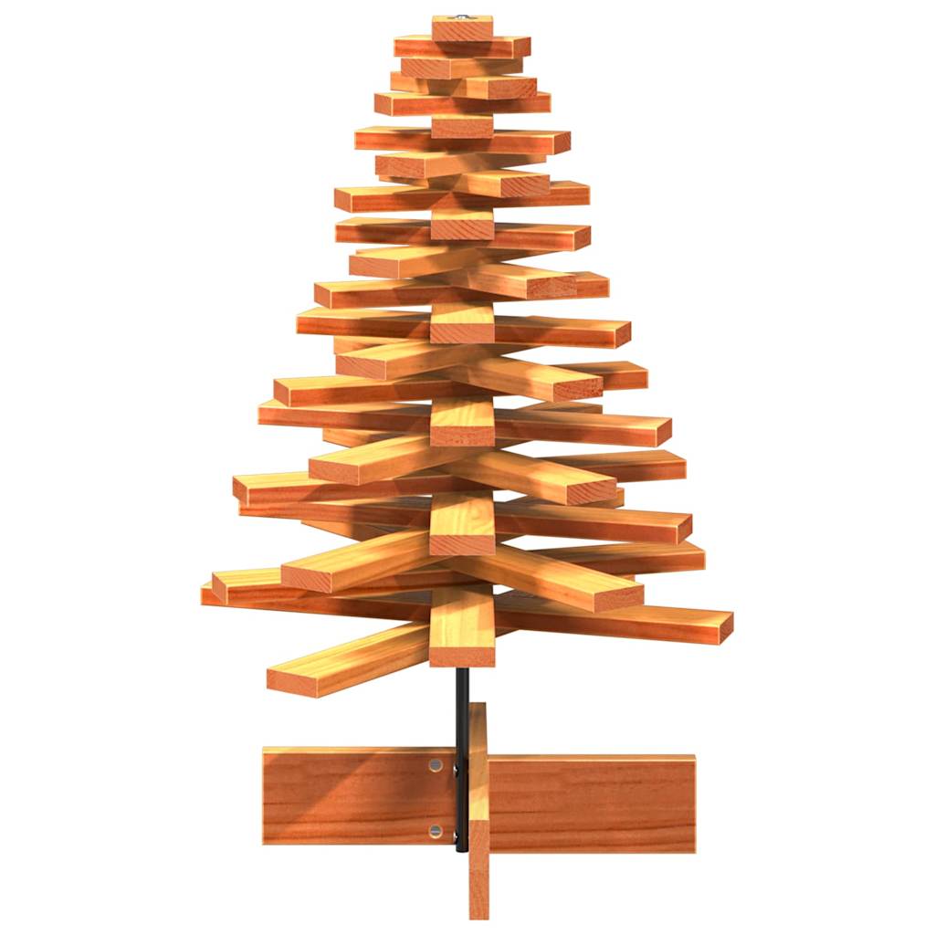 Albero di Natale Marrone Cera 80 cm in Legno Massello di Pino