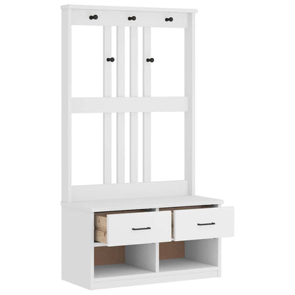 Albero da Ingresso SANDENS Bianco 87x40x159,5 cm Legno di Pino - homemem39