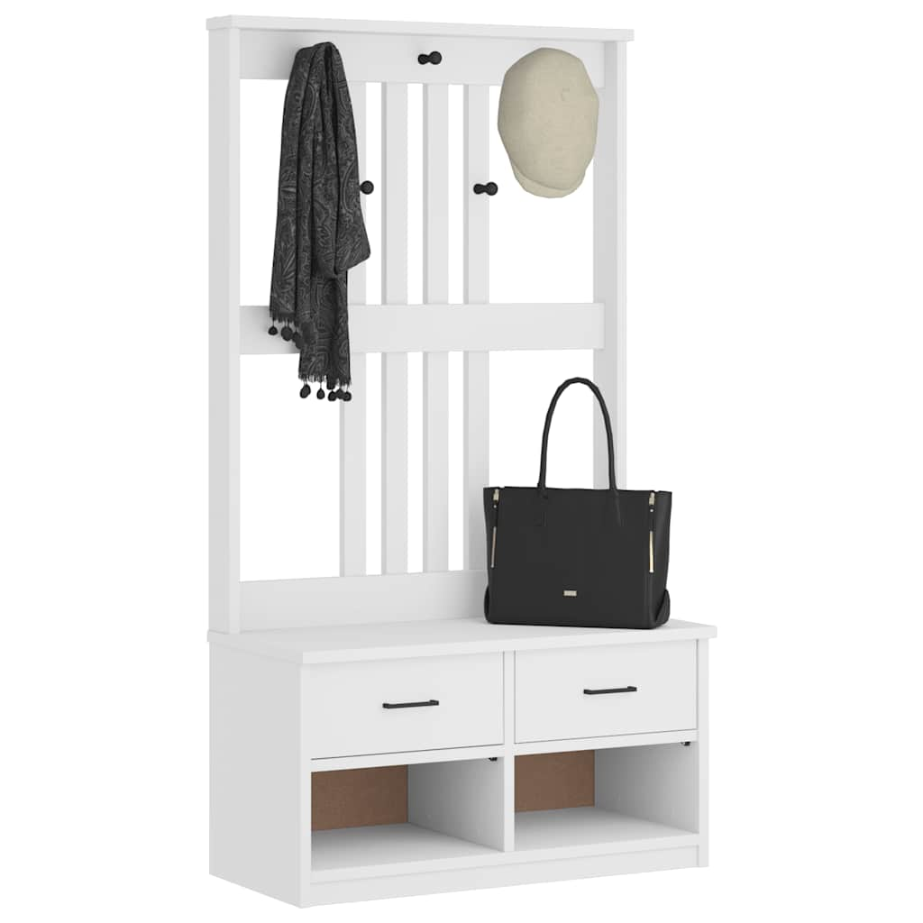 Albero da Ingresso SANDENS Bianco 87x40x159,5 cm Legno di Pino - homemem39